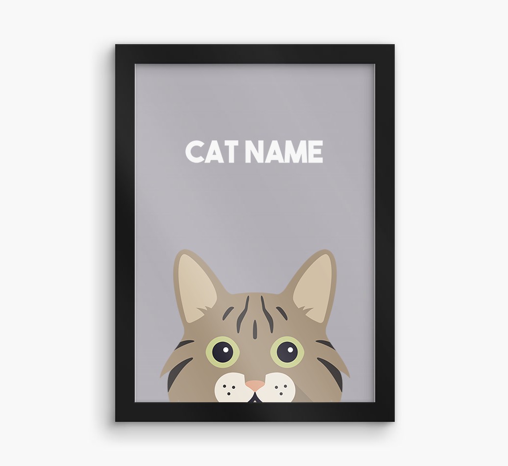 Peeking Cat: Personalised {breedCommonName} Framed Print