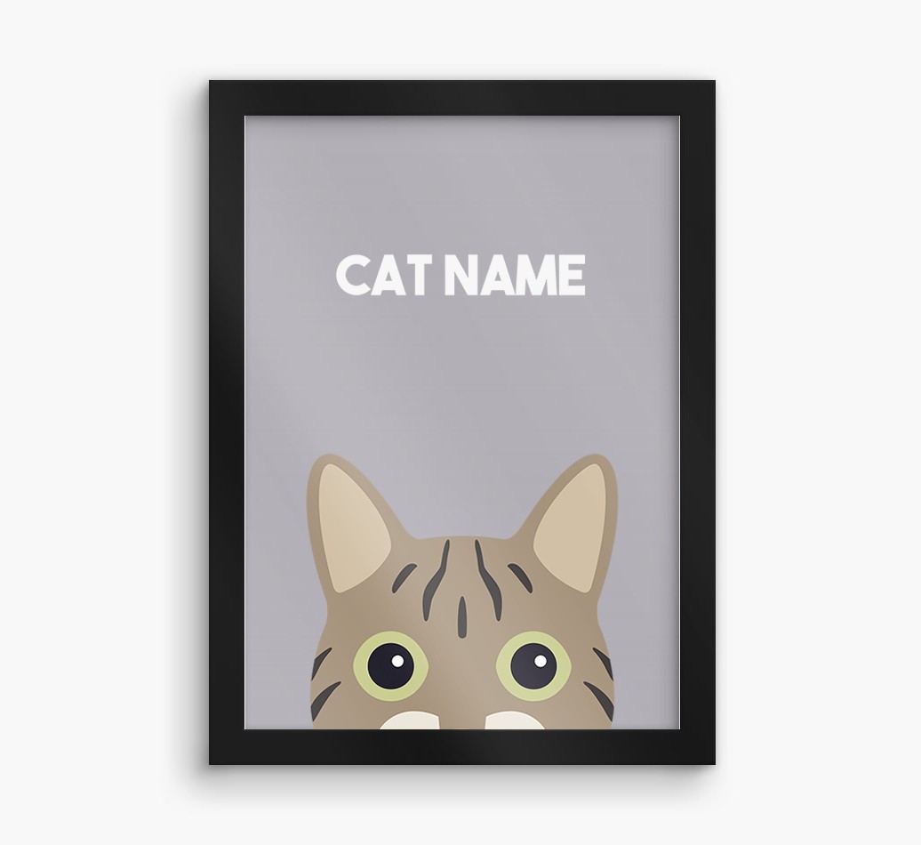 Peeking Cat: Personalised {breedCommonName} Framed Print