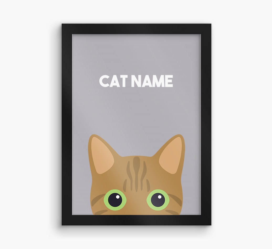 Peeking Cat: Personalised {breedCommonName} Framed Print