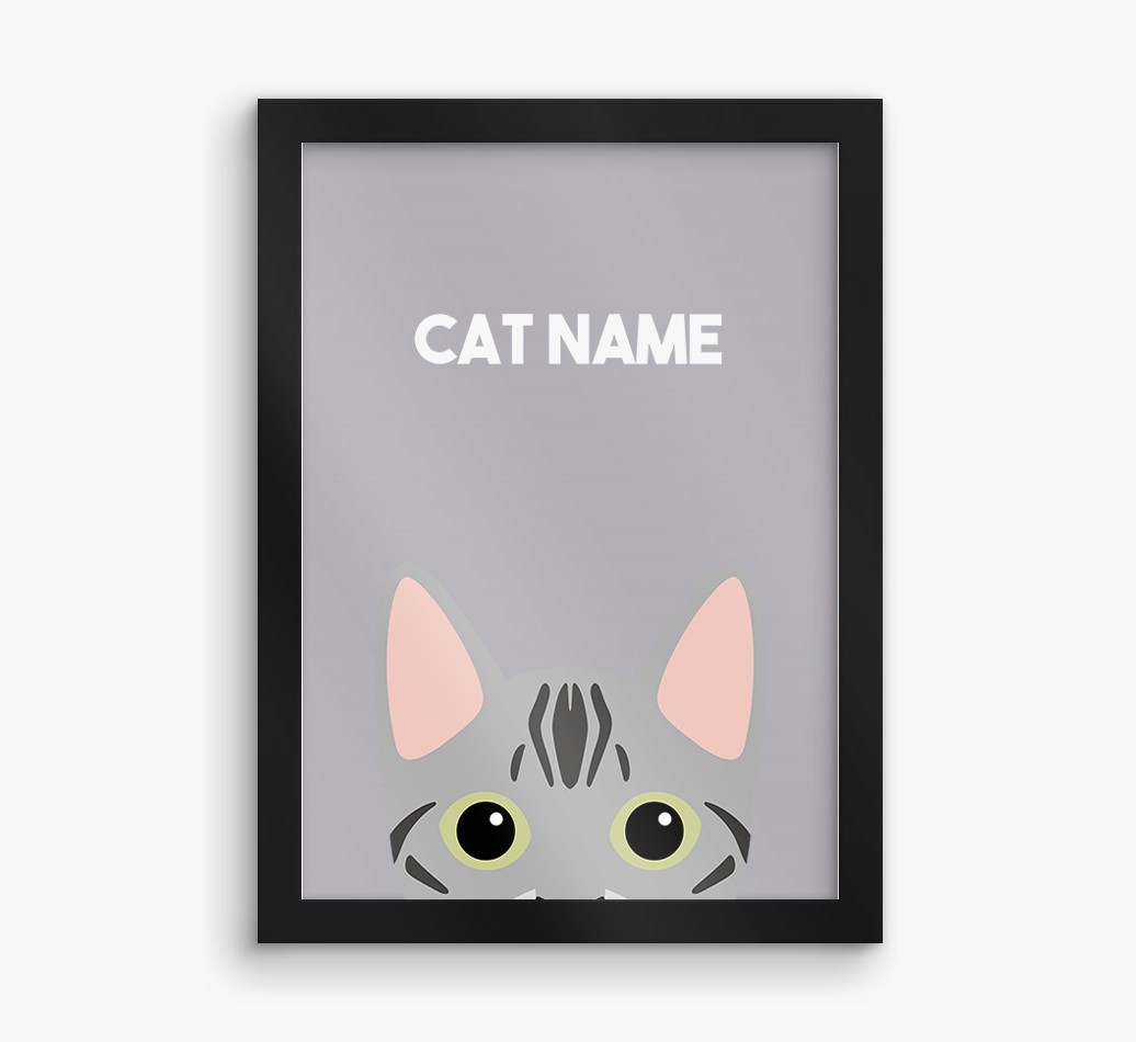 Peeking Cat: Personalised {breedCommonName} Framed Print
