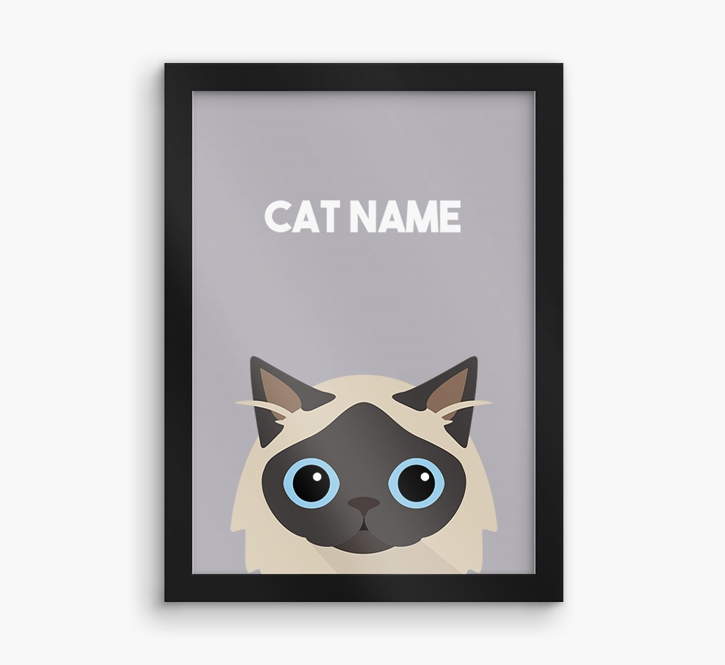 Peeking Cat: Personalised {breedCommonName} Framed Print