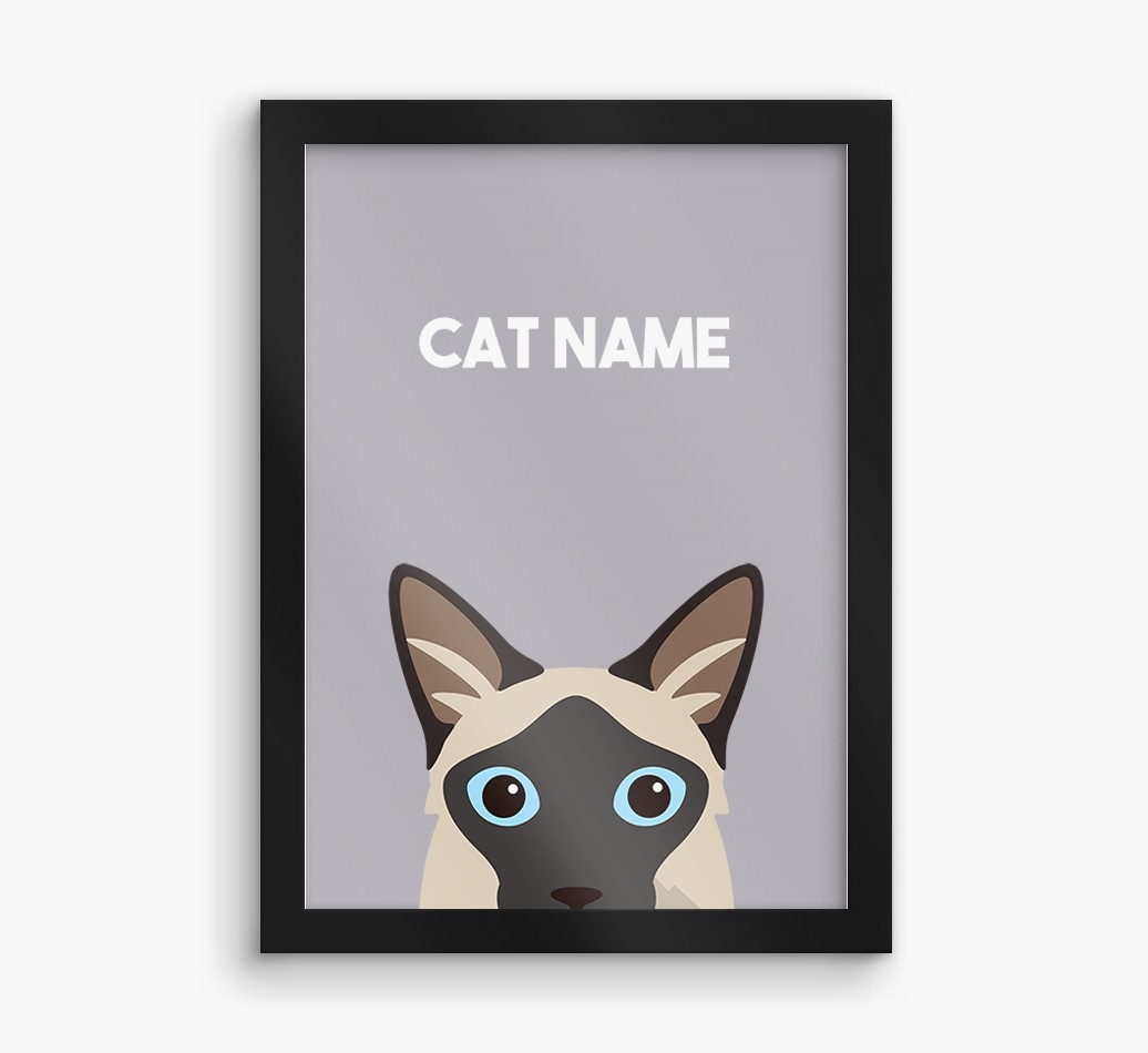 Peeking Cat: Personalised {breedCommonName} Framed Print