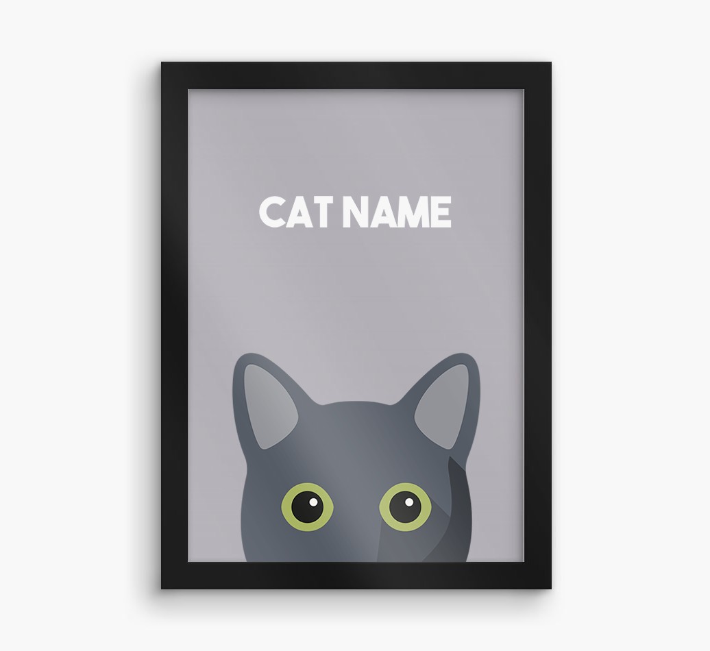 Peeking Cat: Personalised {breedCommonName} Framed Print