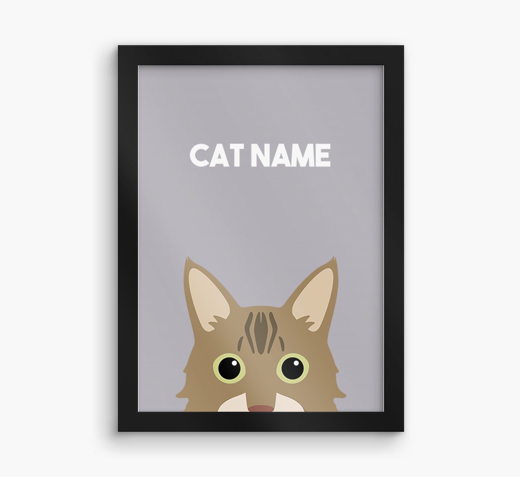 Peeking Cat: Personalised {breedCommonName} Framed Print