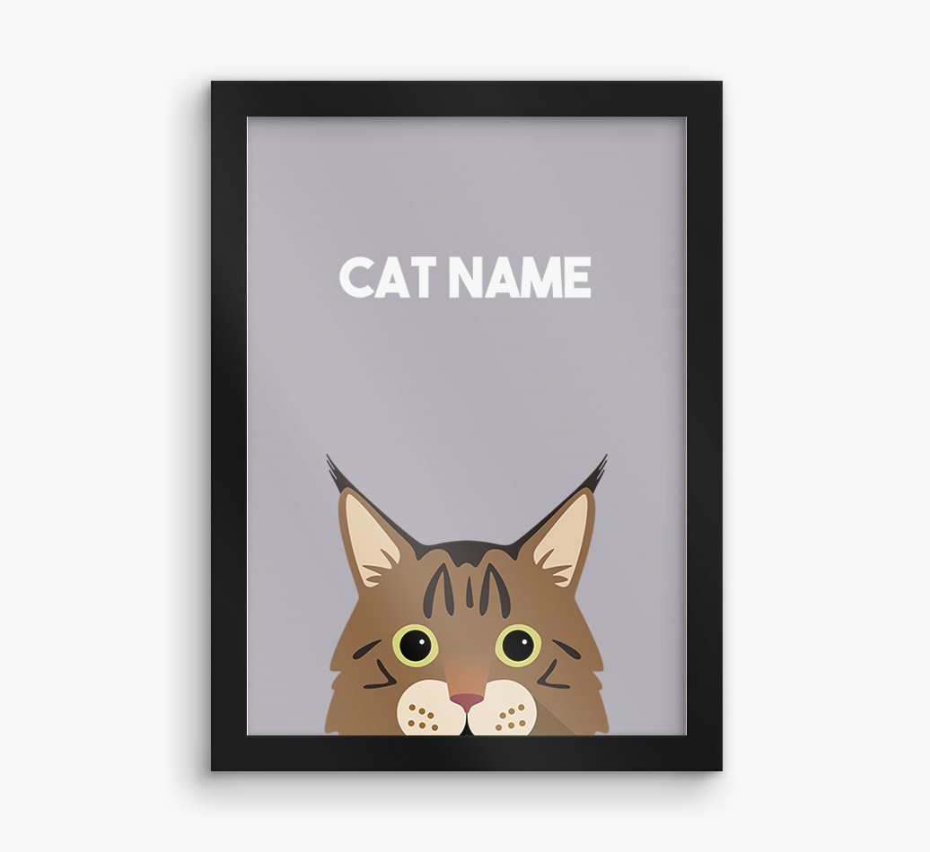 Peeking Cat: Personalised {breedCommonName} Framed Print