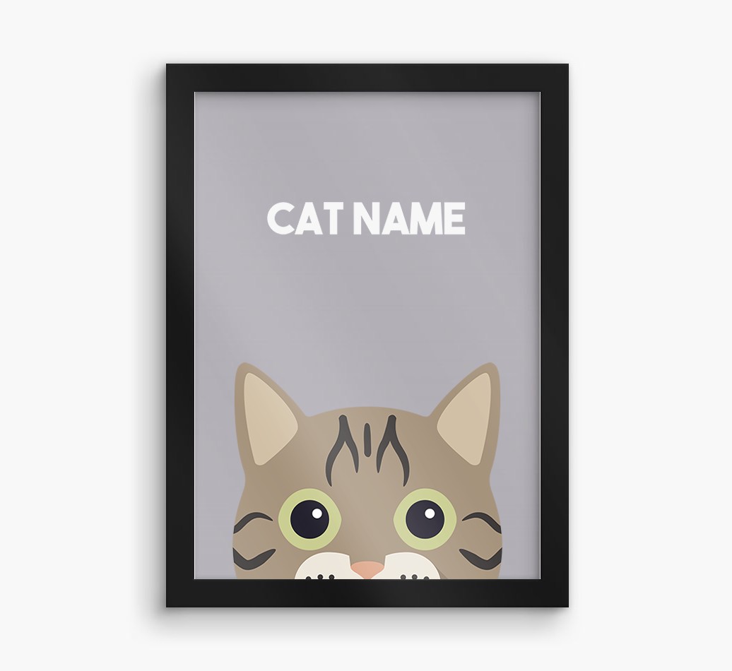 Peeking Cat: Personalised {breedCommonName} Framed Print
