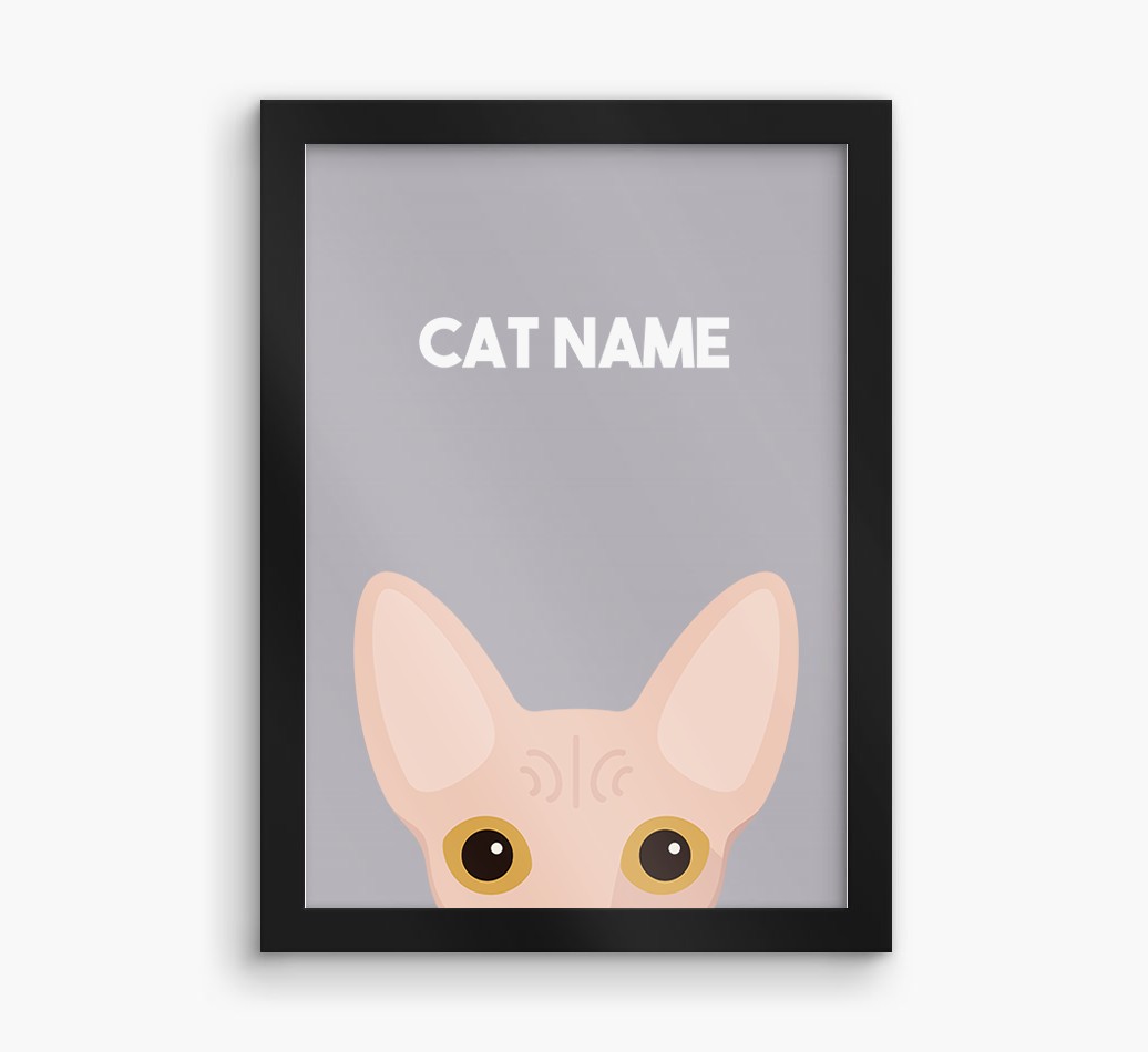 Peeking Cat: Personalised {breedCommonName} Framed Print