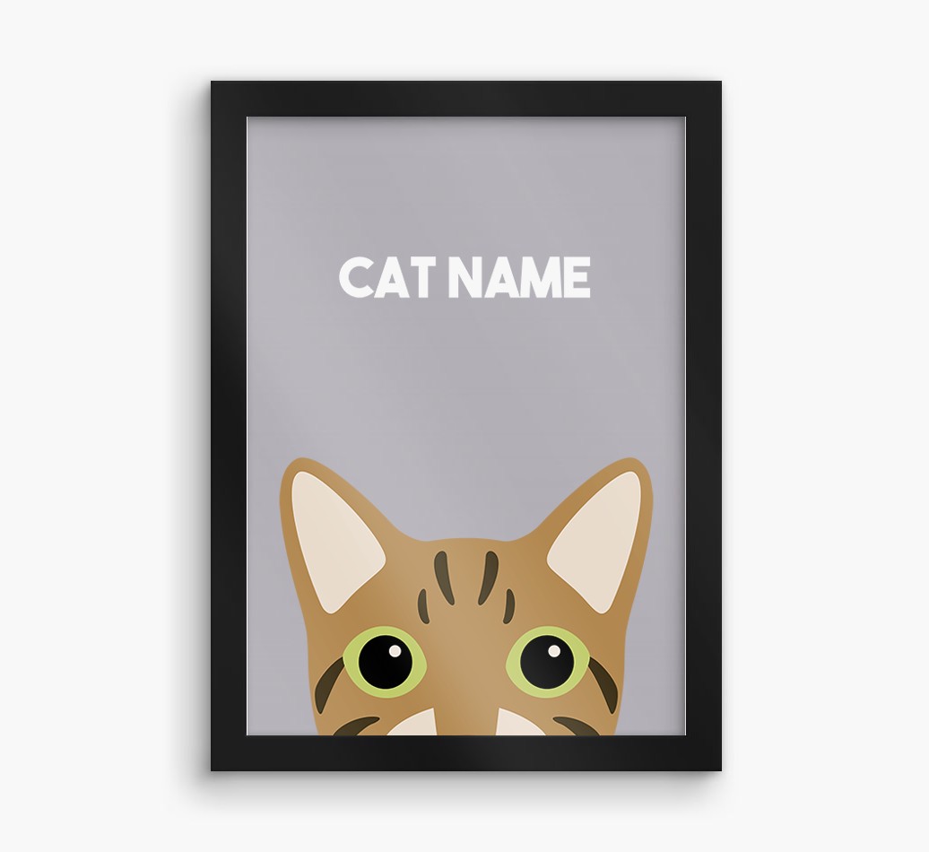 Peeking Cat: Personalised {breedCommonName} Framed Print