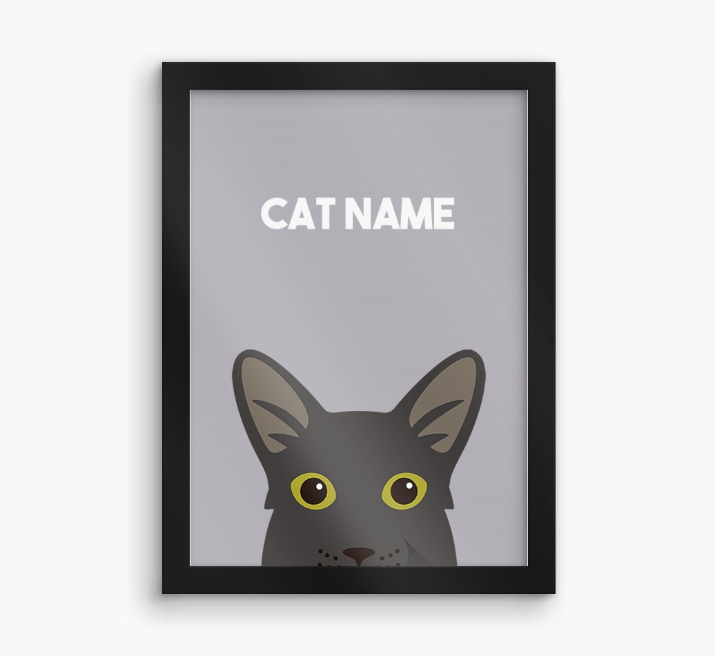 Peeking Cat: Personalised {breedCommonName} Framed Print