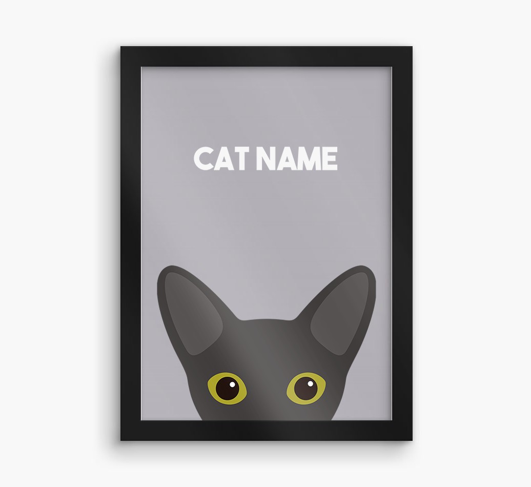 Peeking Cat: Personalised {breedCommonName} Framed Print