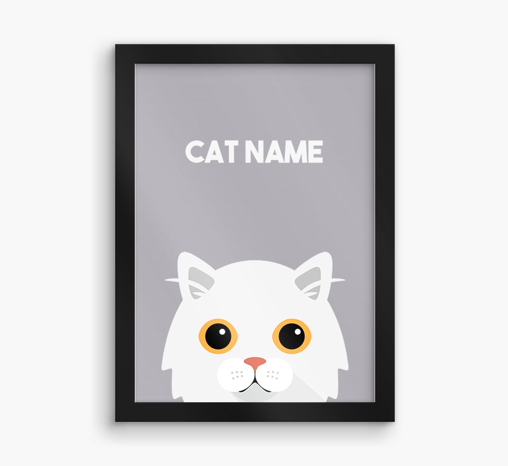 Peeking Cat: Personalised {breedCommonName} Framed Print