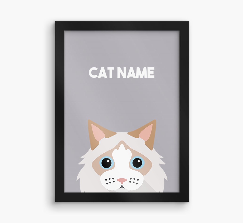 Peeking Cat: Personalised {breedCommonName} Framed Print