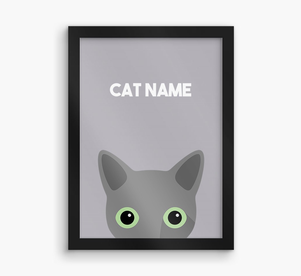 Peeking Cat: Personalised {breedCommonName} Framed Print
