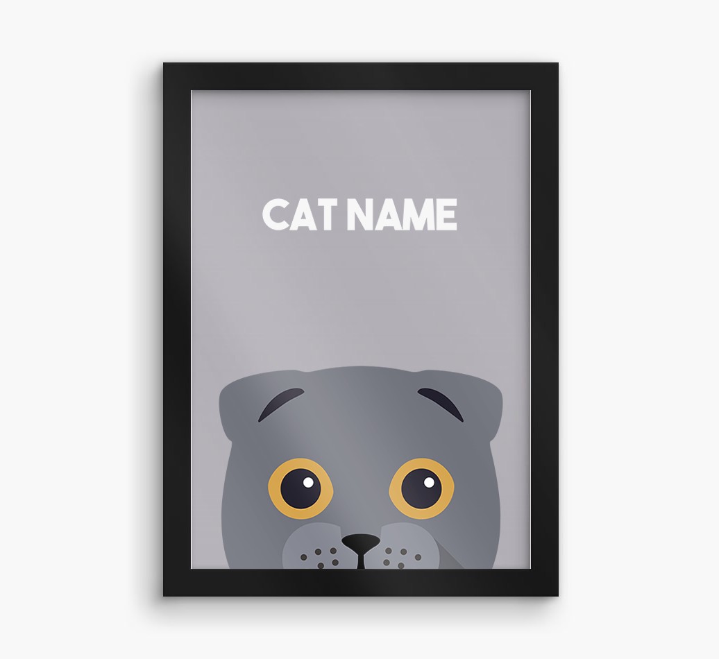 Peeking Cat: Personalised {breedCommonName} Framed Print