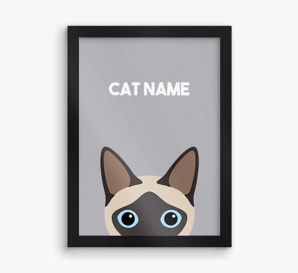 Peeking Cat: Personalised {breedCommonName} Framed Print