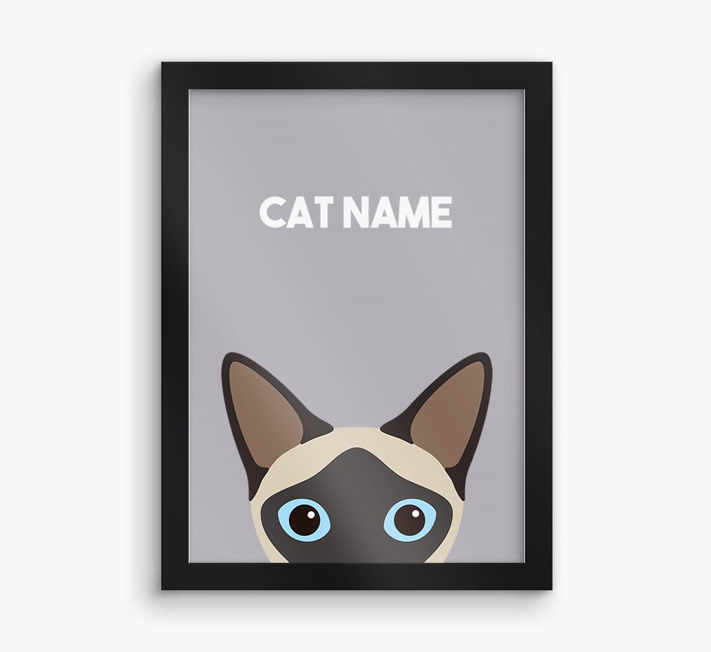 Peeking Cat: Personalised {breedCommonName} Framed Print