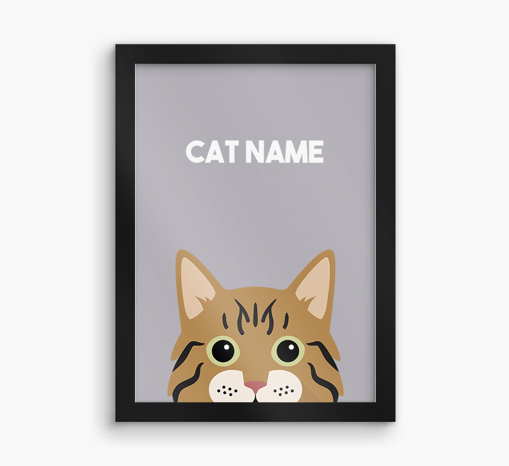 Peeking Cat: Personalised {breedCommonName} Framed Print
