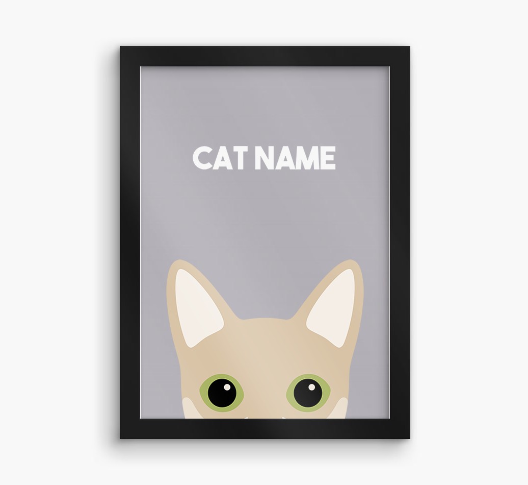 Peeking Cat: Personalised {breedCommonName} Framed Print