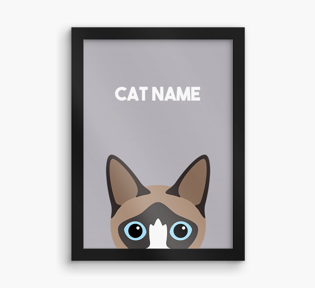 Peeking Cat: Personalised {breedCommonName} Framed Print
