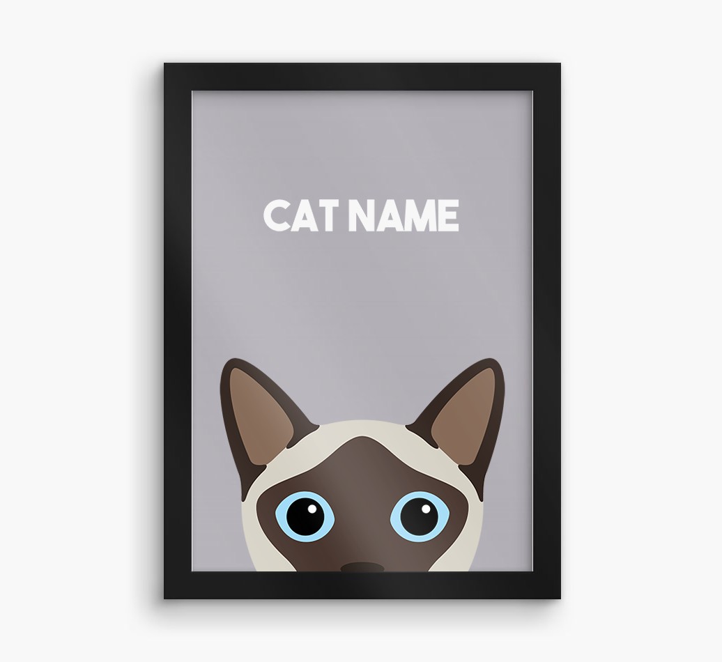 Peeking Cat: Personalised {breedCommonName} Framed Print