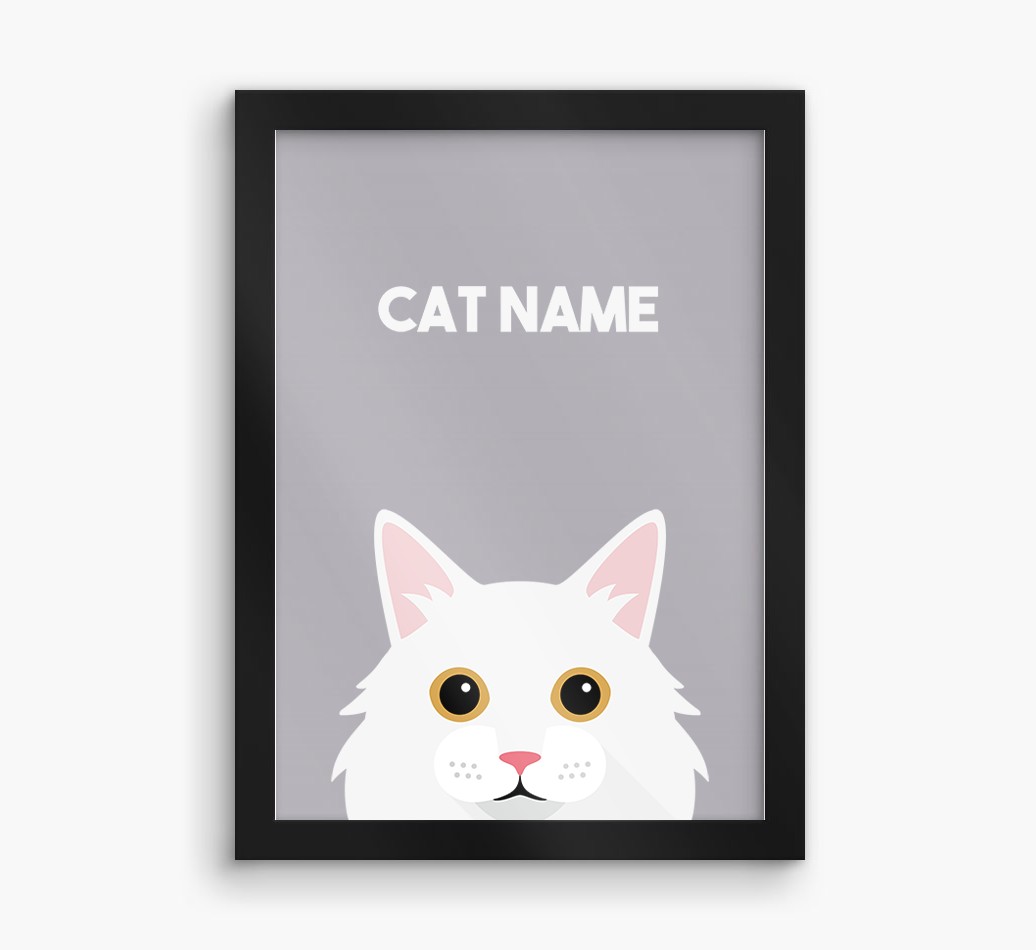 Peeking Cat: Personalised {breedCommonName} Framed Print