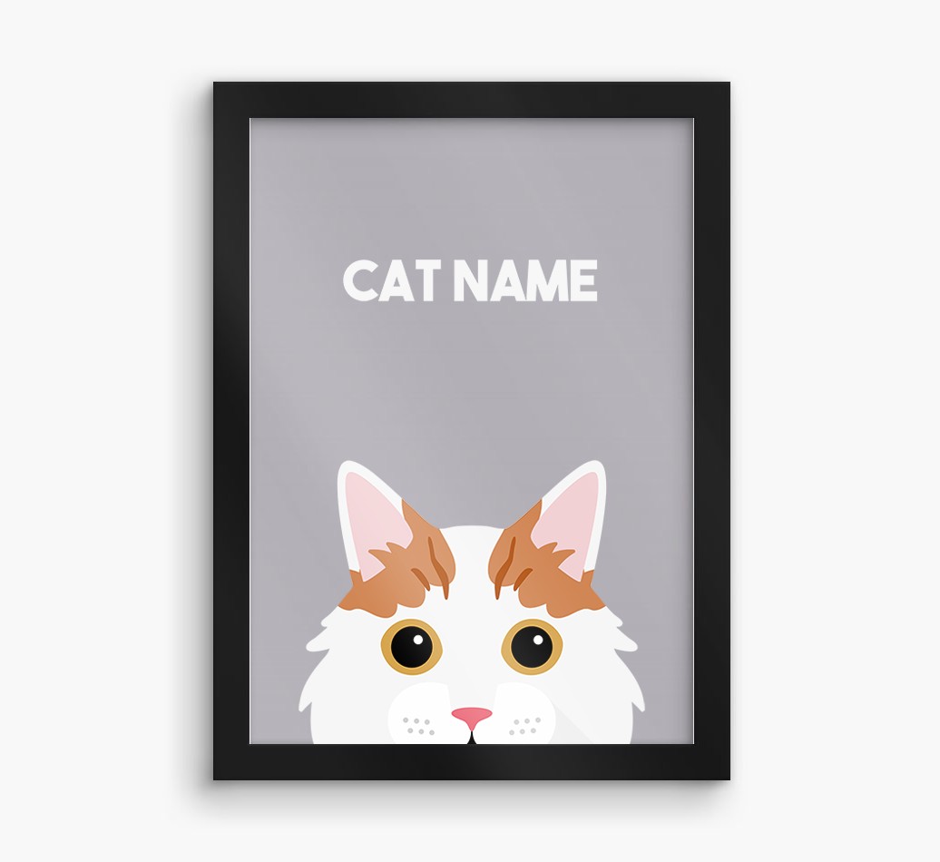 Peeking Cat: Personalised {breedCommonName} Framed Print
