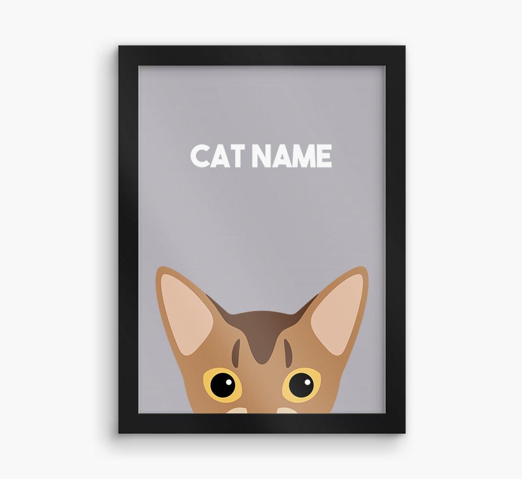 Peeking Cat: Personalized {breedCommonName} Framed Print