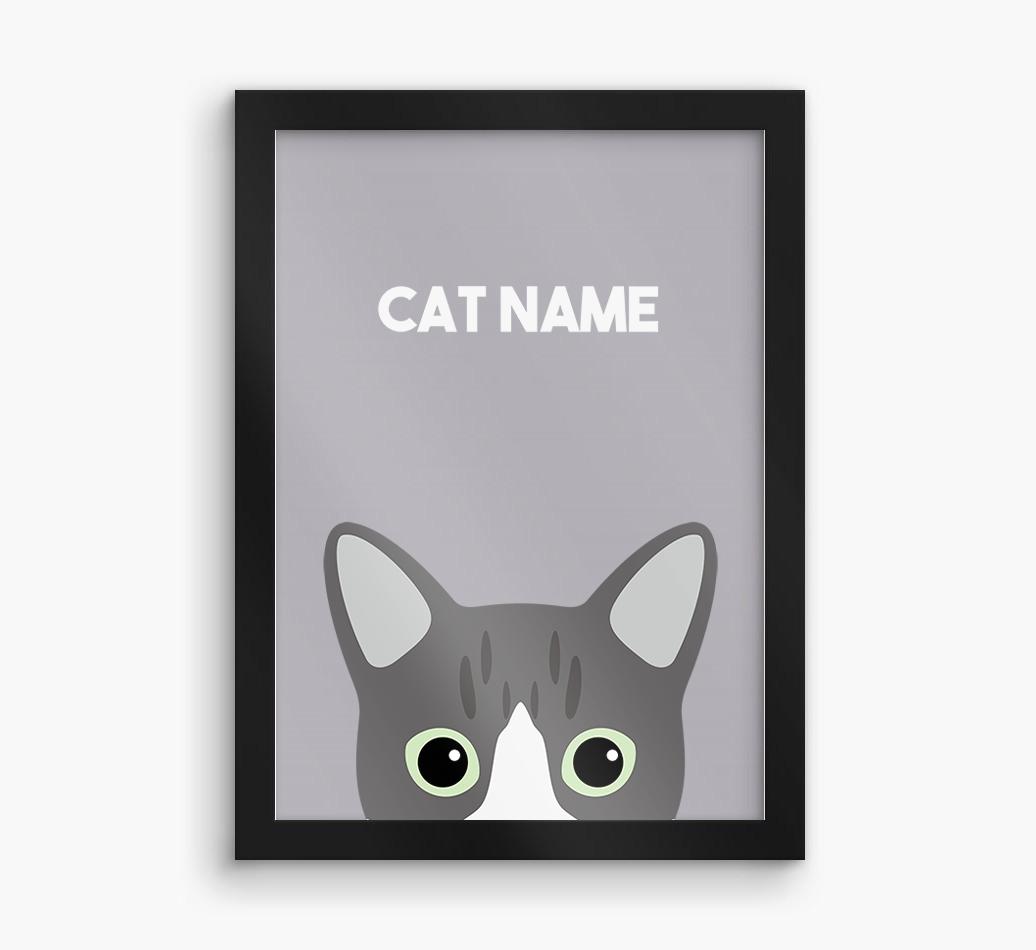 Peeking Cat: Personalized {breedCommonName} Framed Print
