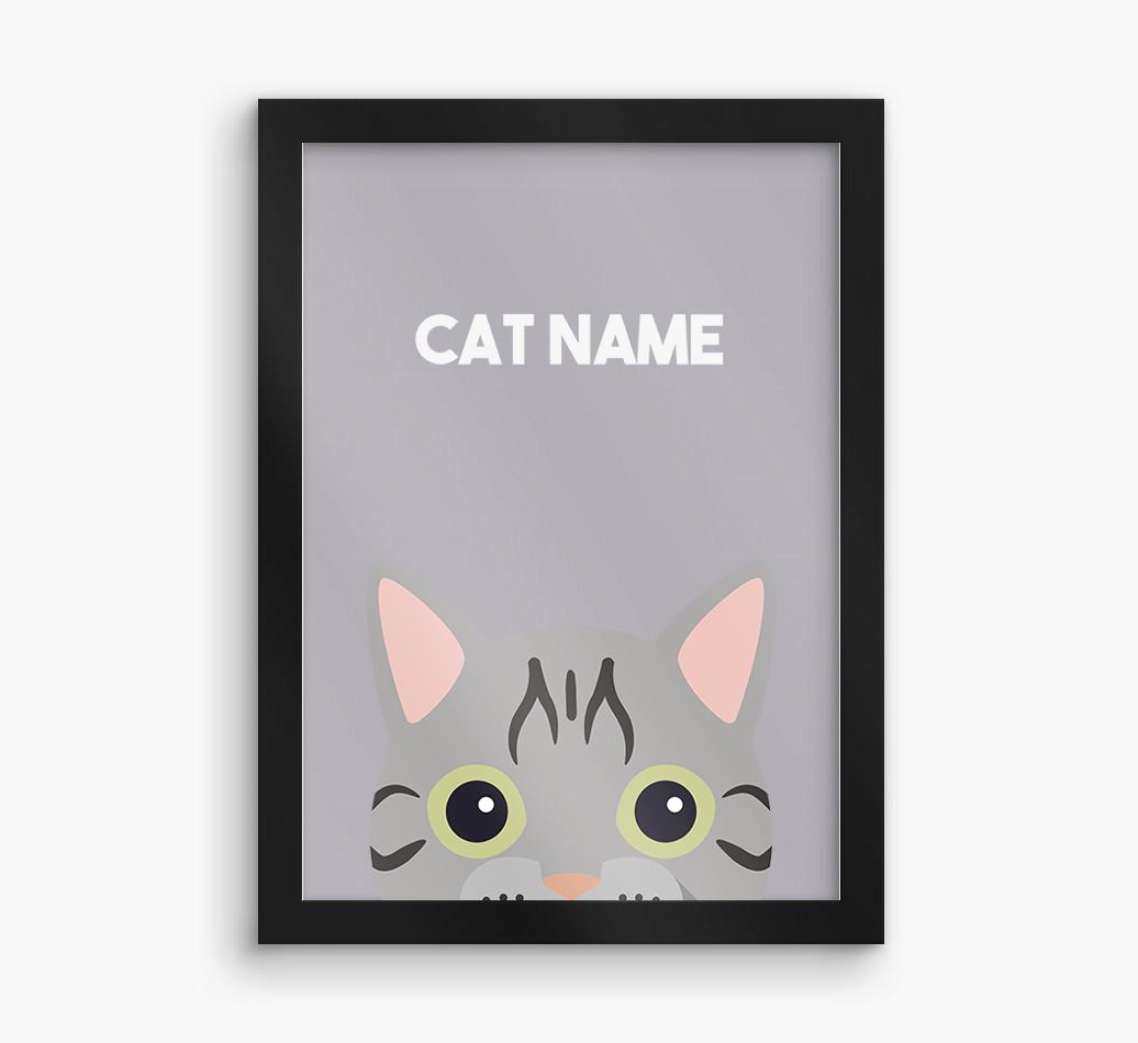 Peeking Cat: Personalized {breedCommonName} Framed Print