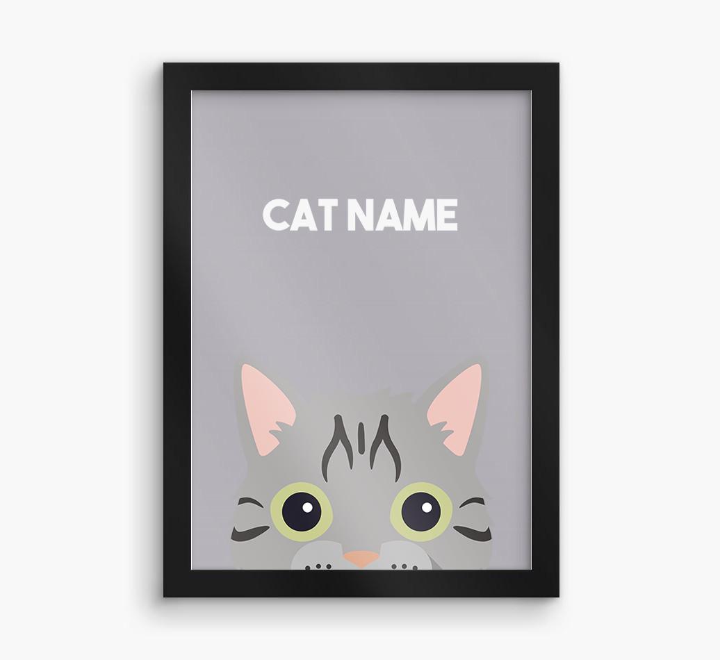 Peeking Cat: Personalized {breedCommonName} Framed Print