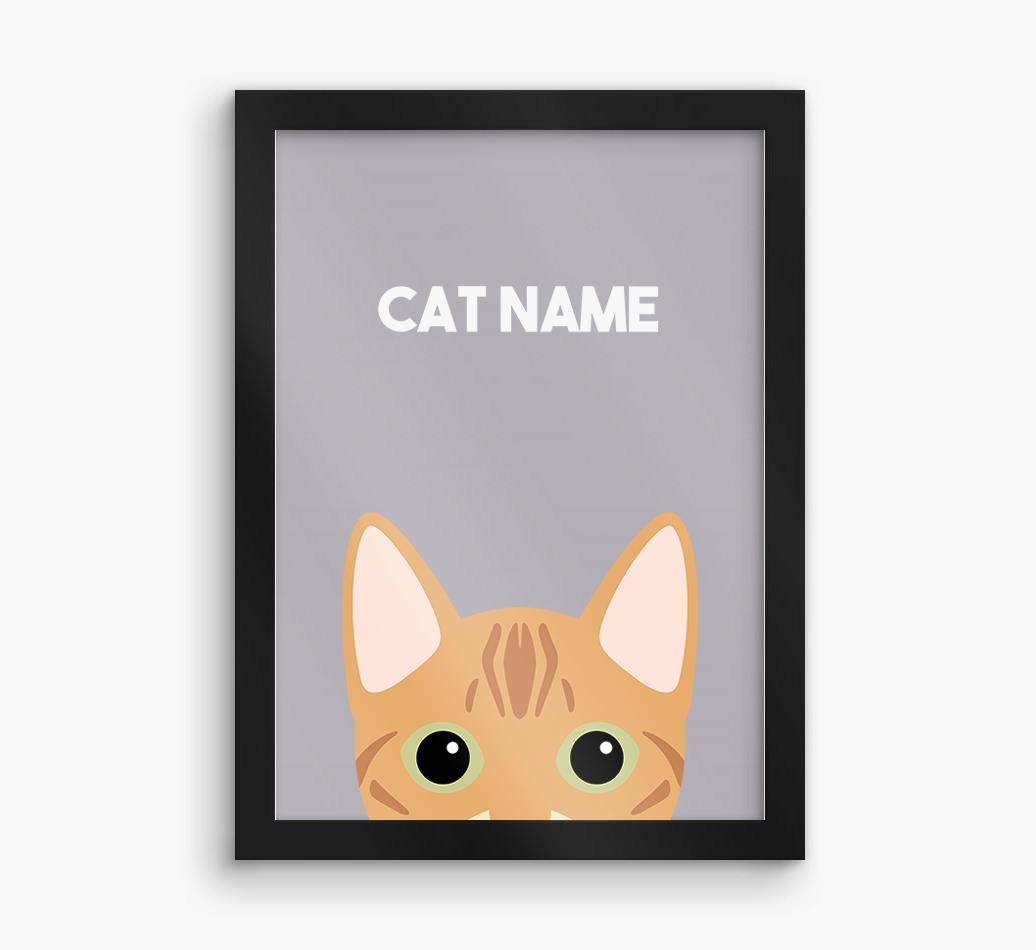Peeking Cat: Personalized {breedCommonName} Framed Print