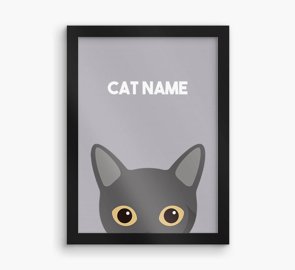 Peeking Cat: Personalized {breedCommonName} Framed Print