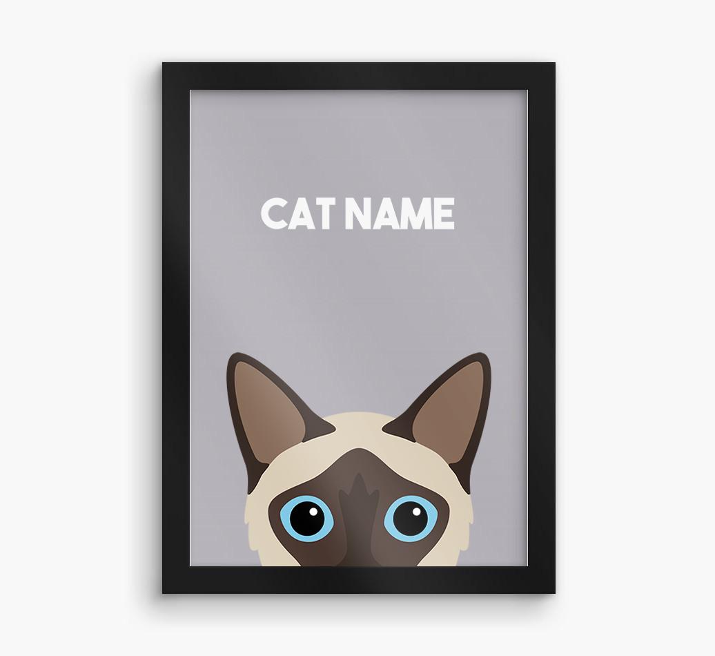 Peeking Cat: Personalized {breedCommonName} Framed Print