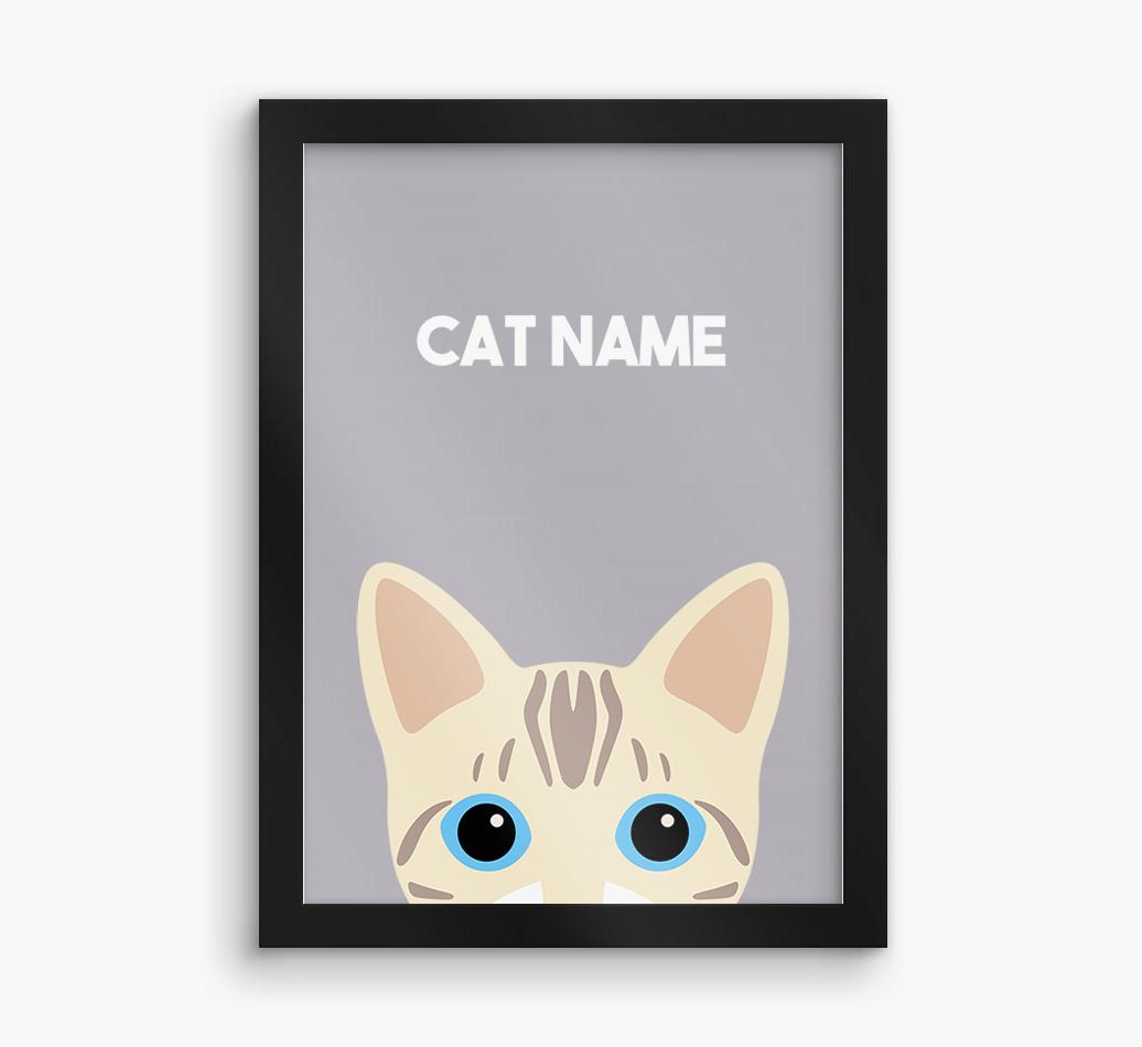 Peeking Cat: Personalized {breedCommonName} Framed Print