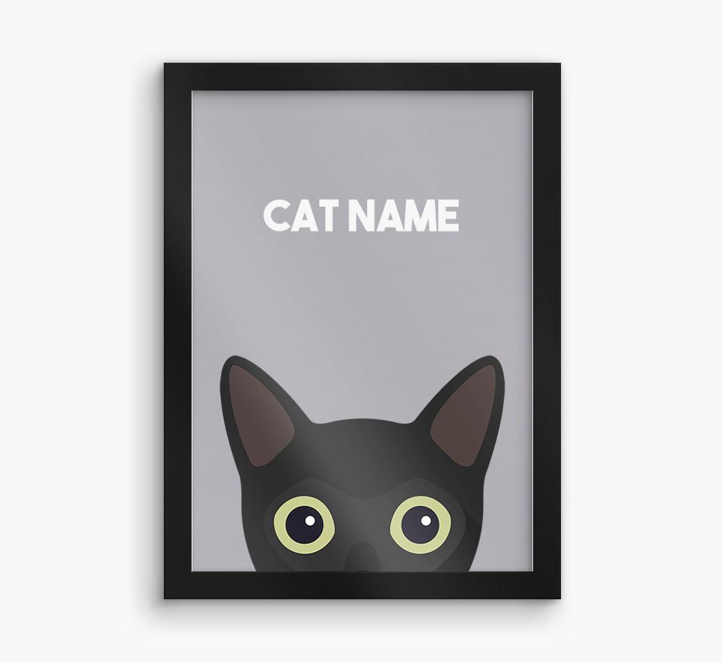 Peeking Cat: Personalized {breedCommonName} Framed Print
