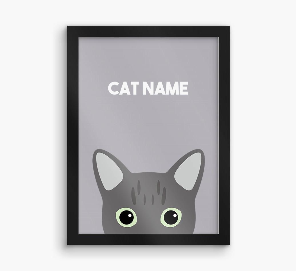 Peeking Cat: Personalized {breedCommonName} Framed Print
