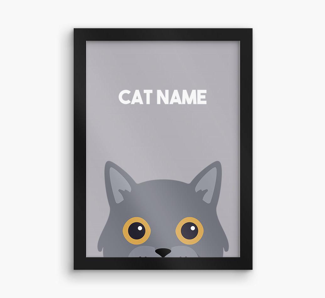 Peeking Cat: Personalized {breedCommonName} Framed Print