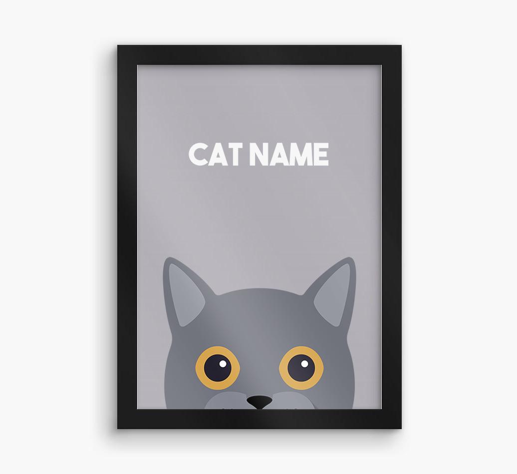 Peeking Cat: Personalized {breedCommonName} Framed Print