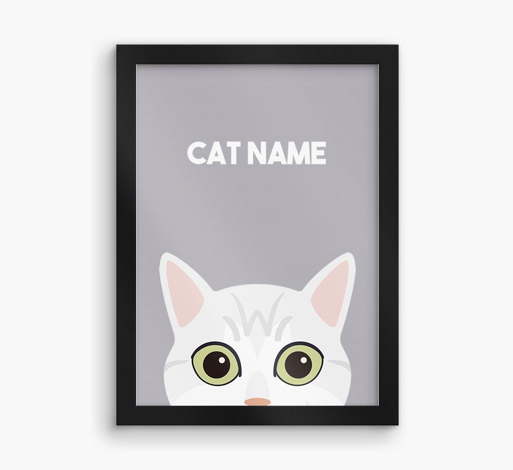 Peeking Cat: Personalized {breedCommonName} Framed Print