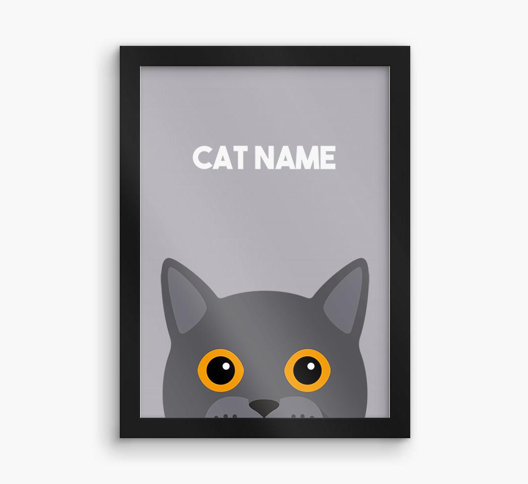Peeking Cat: Personalized {breedCommonName} Framed Print