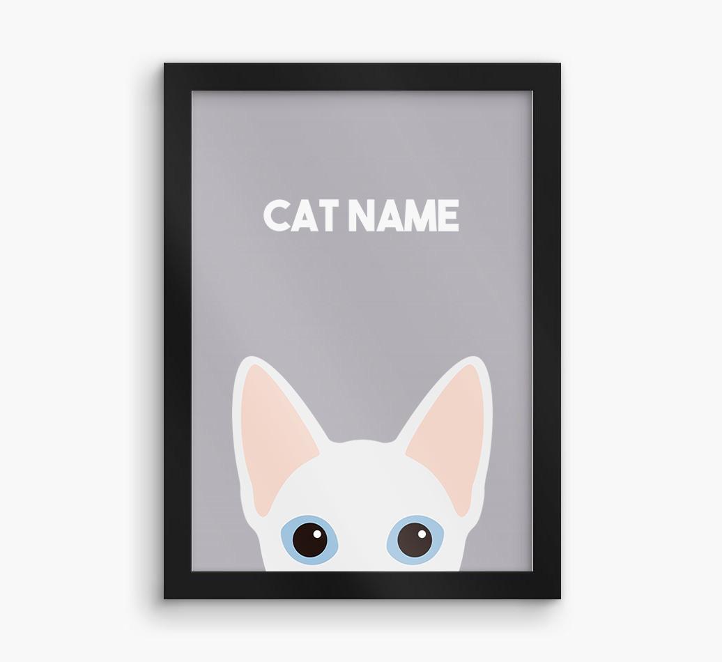 Peeking Cat: Personalized {breedCommonName} Framed Print