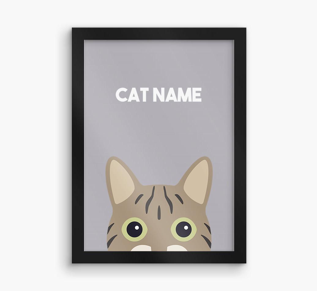 Peeking Cat: Personalized {breedCommonName} Framed Print