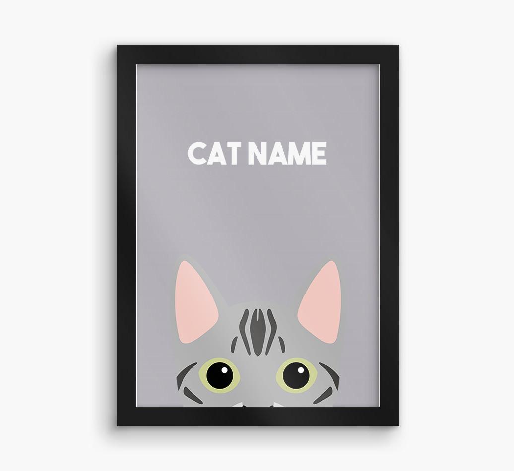 Peeking Cat: Personalized {breedCommonName} Framed Print