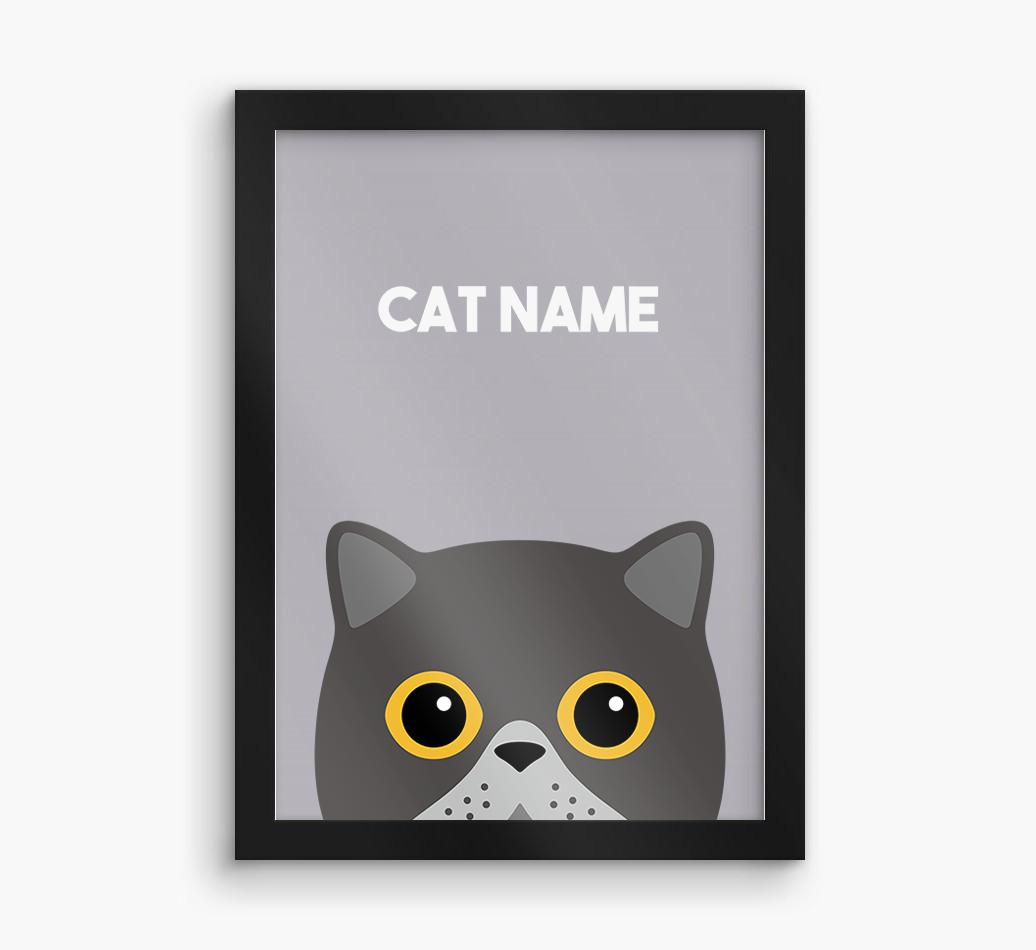 Peeking Cat: Personalized {breedCommonName} Framed Print