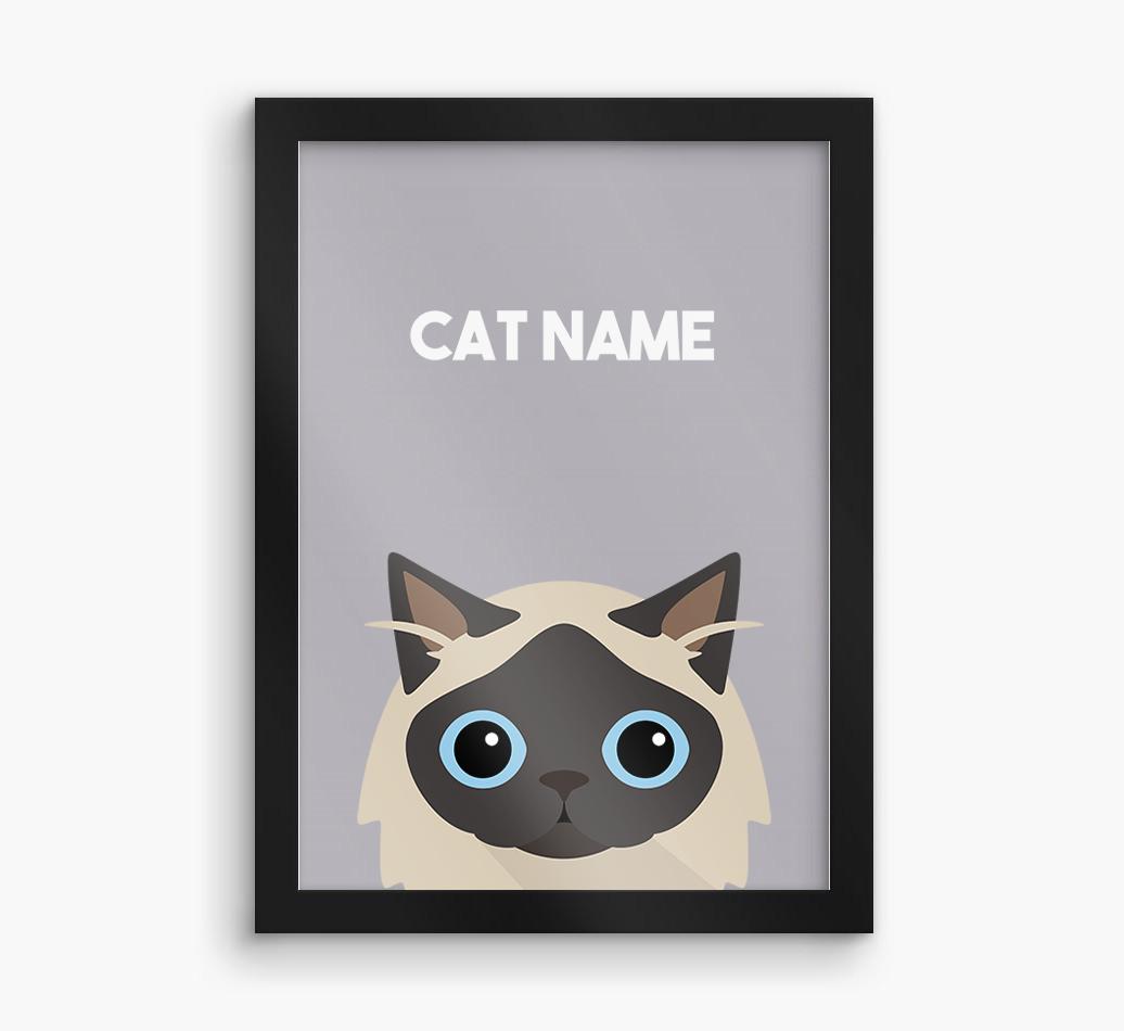 Peeking Cat: Personalized {breedCommonName} Framed Print