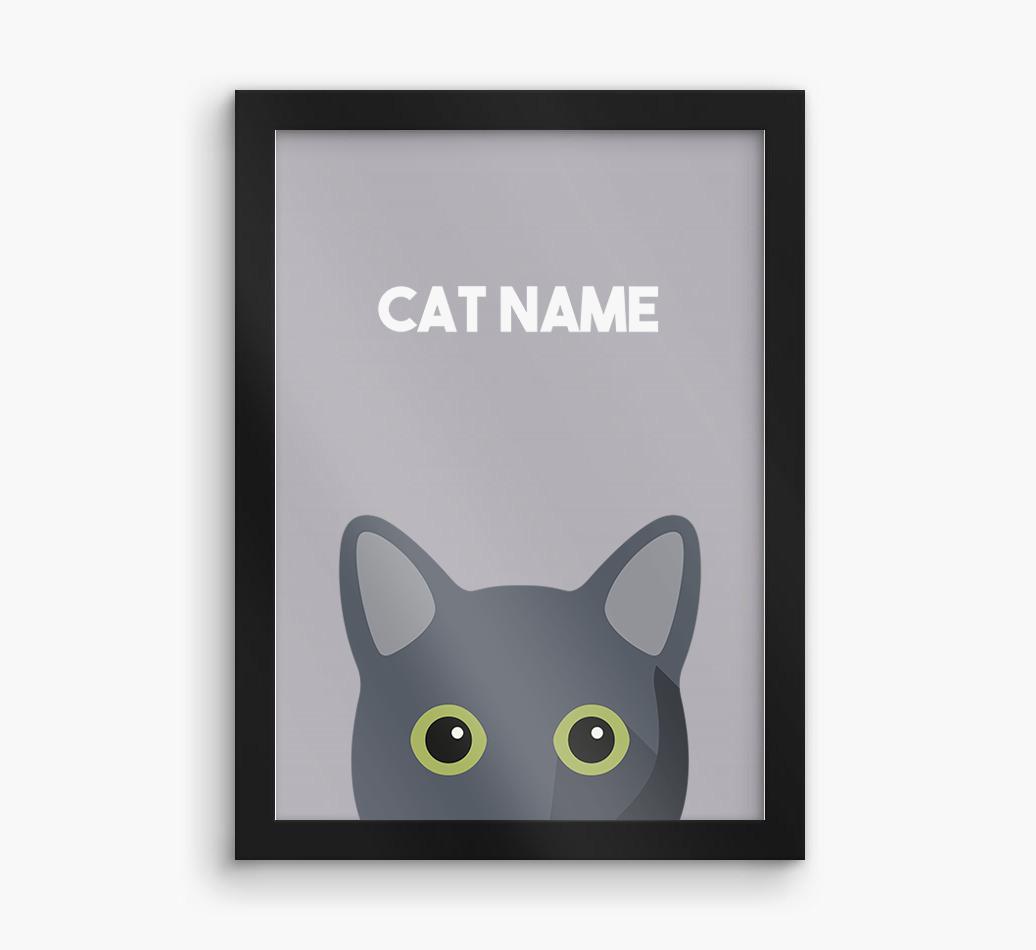 Peeking Cat: Personalized {breedCommonName} Framed Print