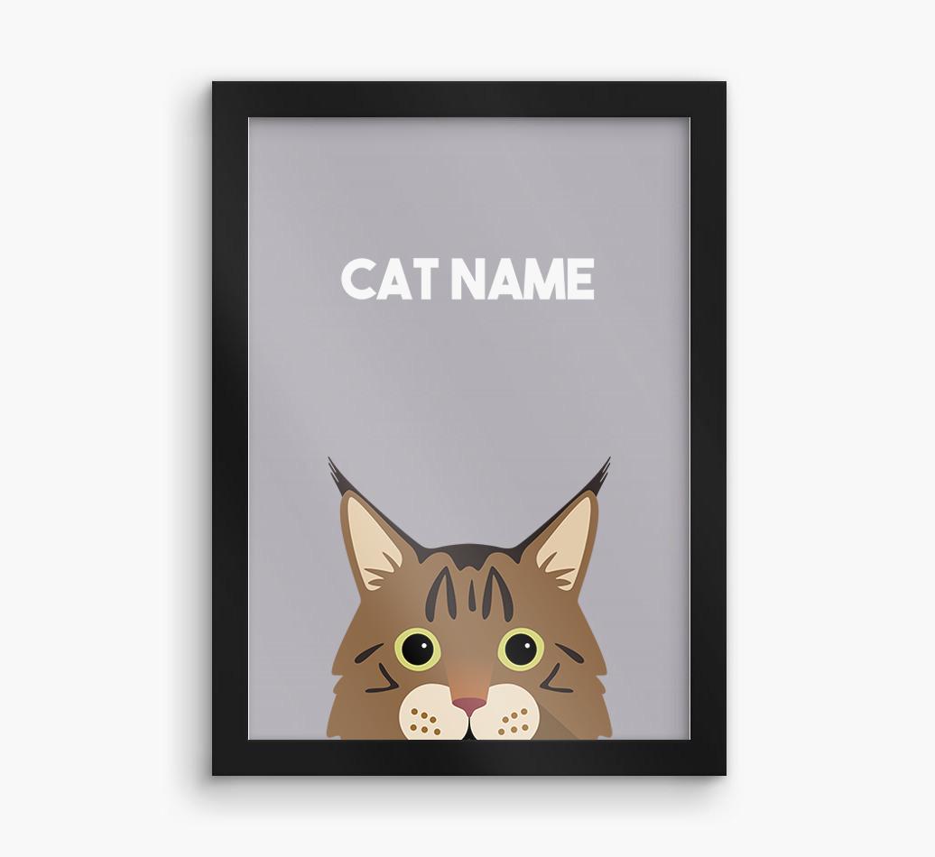 Peeking Cat: Personalized {breedCommonName} Framed Print