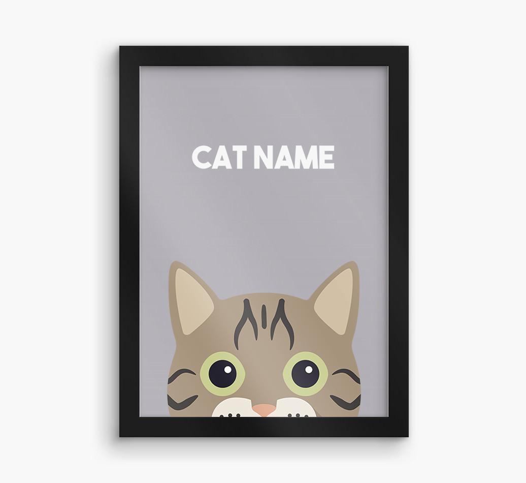 Peeking Cat: Personalized {breedCommonName} Framed Print