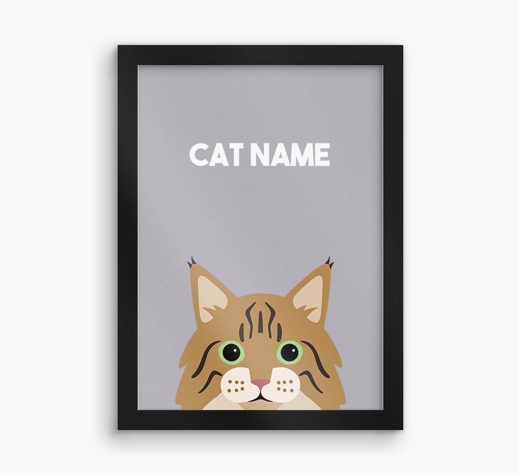 Peeking Cat: Personalized {breedCommonName} Framed Print