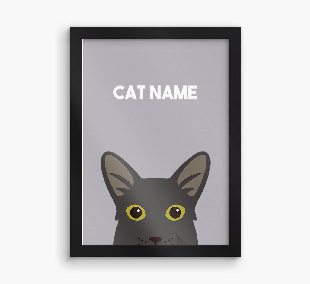 Peeking Cat: Personalized {breedCommonName} Framed Print